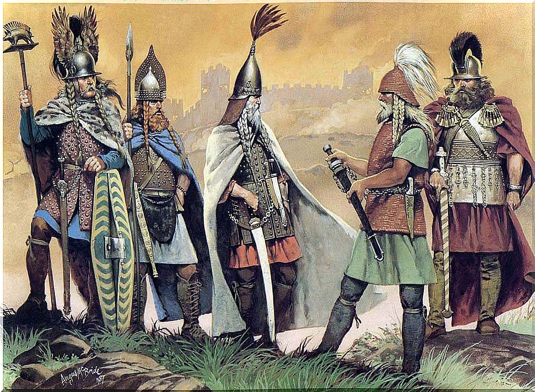 Group of celtic warriors