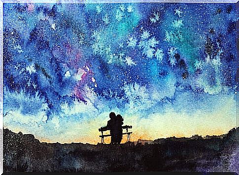 Couple sitting on a bench