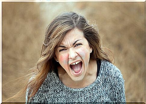 Screaming woman expressing her anger