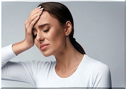 Woman with headache due to Deprax