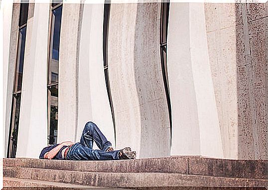 boy lying idly out of fear