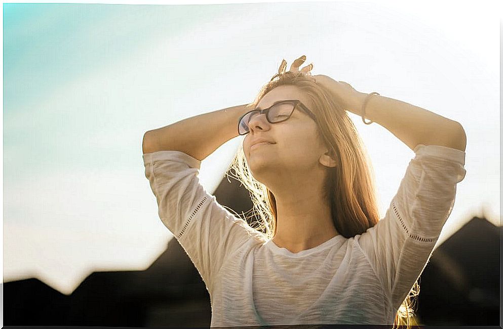 Happy woman with glasses