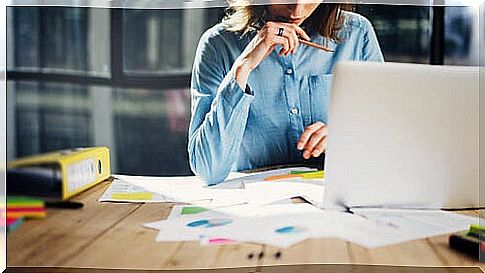 Woman working with her computer