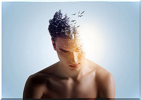 Man with birds on his head who trains the power of patience