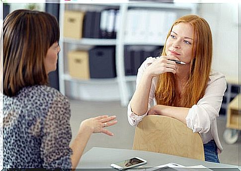 Woman making first impression