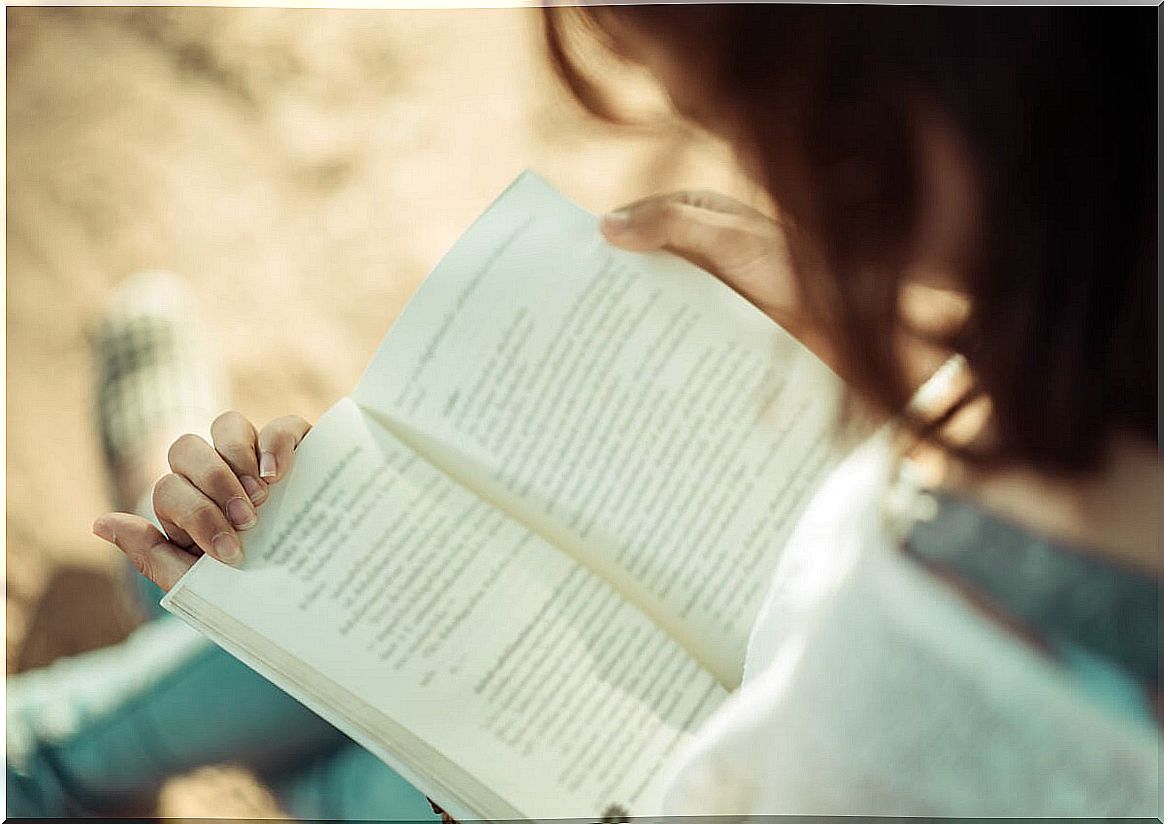 Woman reading a book