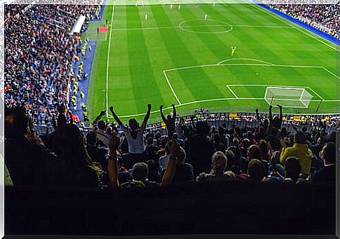 People watching a soccer game